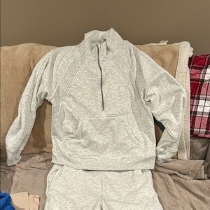Light Gray Quarter-Zip Pullover Sweatshirt